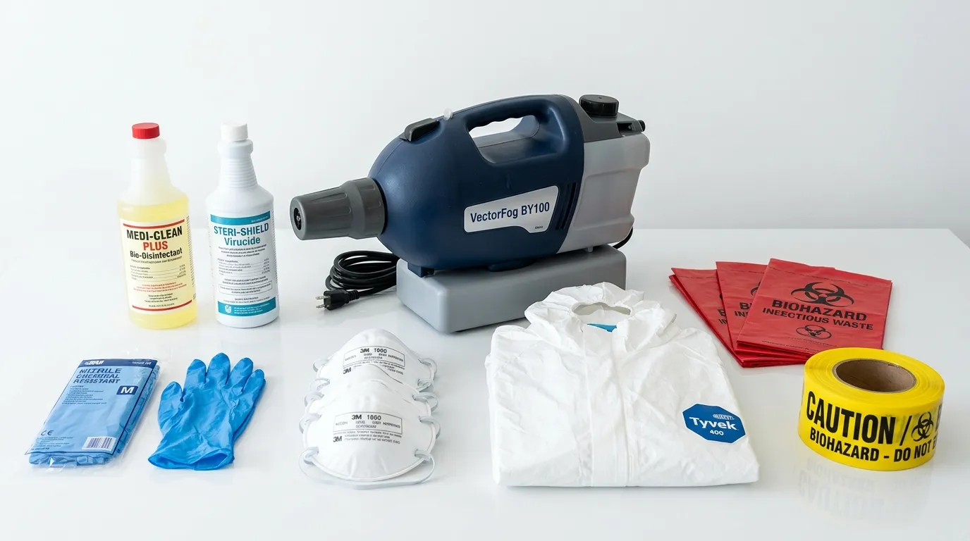 Professional biohazard remediation crew working in Brushy Creek