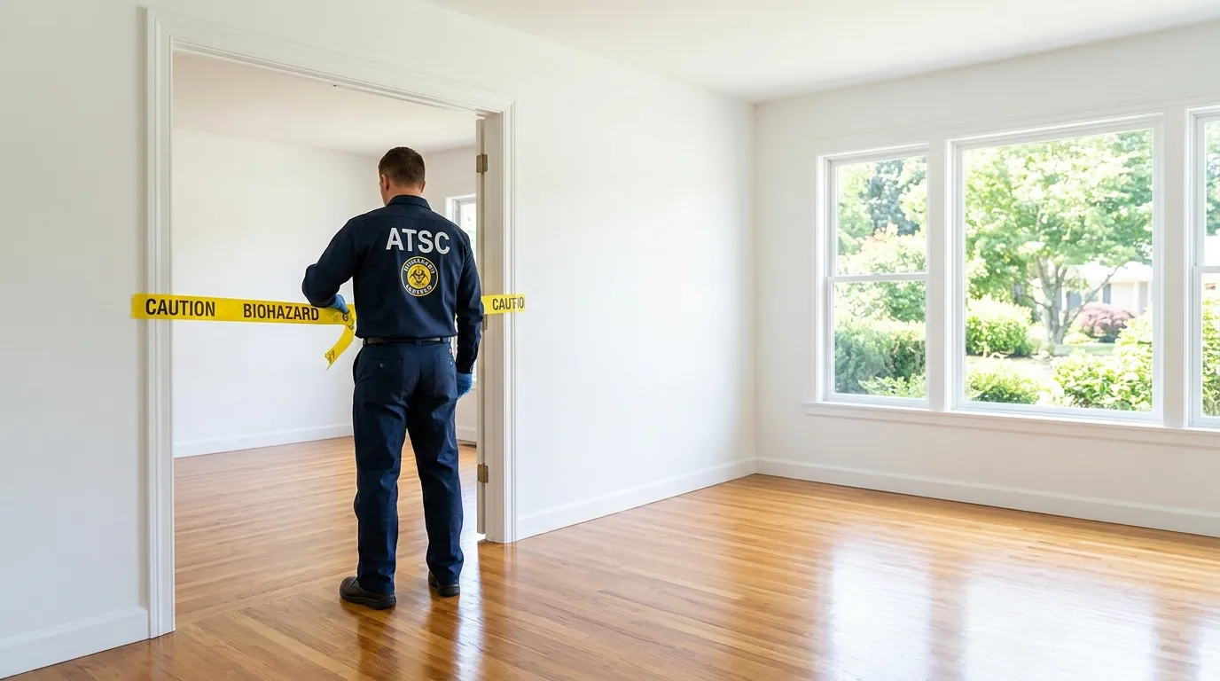 Certified biohazard cleanup crew performing Trauma Scene Cleanup in Brushy Creek